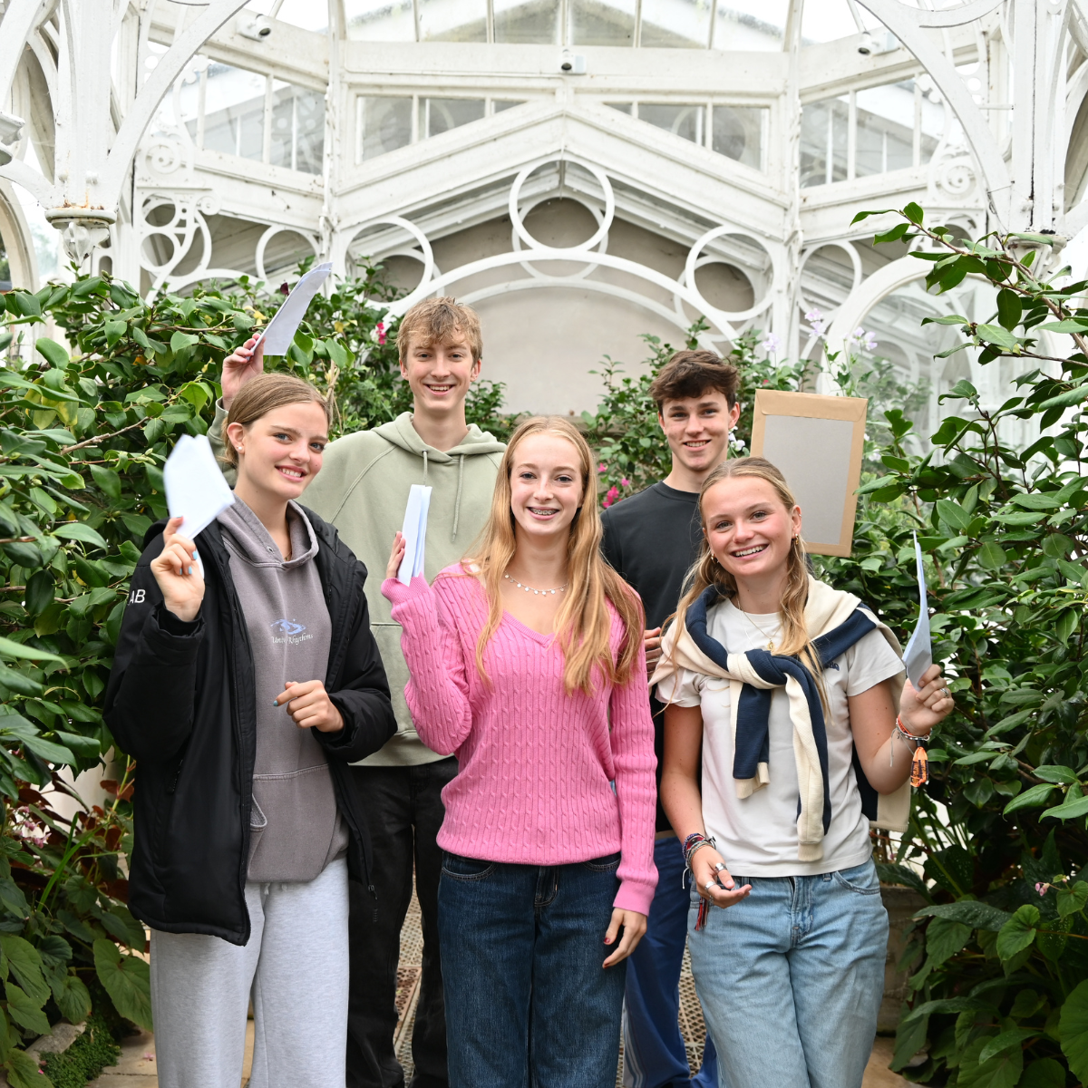 Westonbirt Senior School pupils celebrating exam results