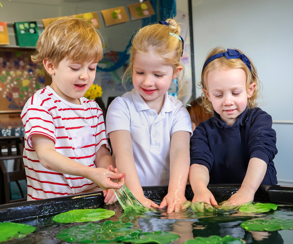 A group of children take part in a Stay & Play session at Westonbirt Prep School
